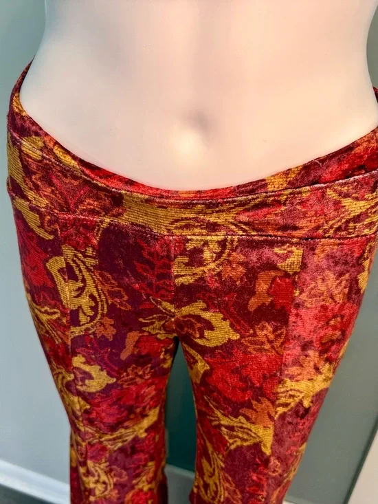Free People Hold Me Closer Flared Bell Bottom Pant Small Velvet Flame Combo - Picture 5 of 16